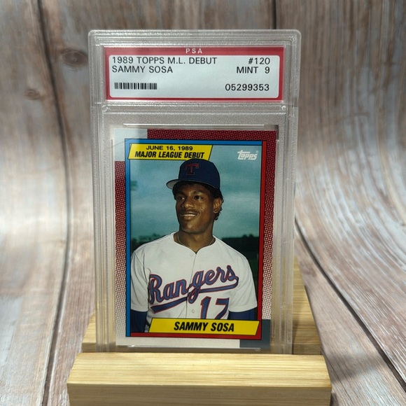 1989 Topps M.L. Debut Sammy Sosa #120 PSA Mint 9 Baseball Card Item #ME393 - Picture 1 of 3